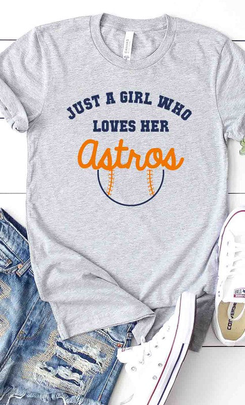 Just a girl who lovers her Astros graphic tee
