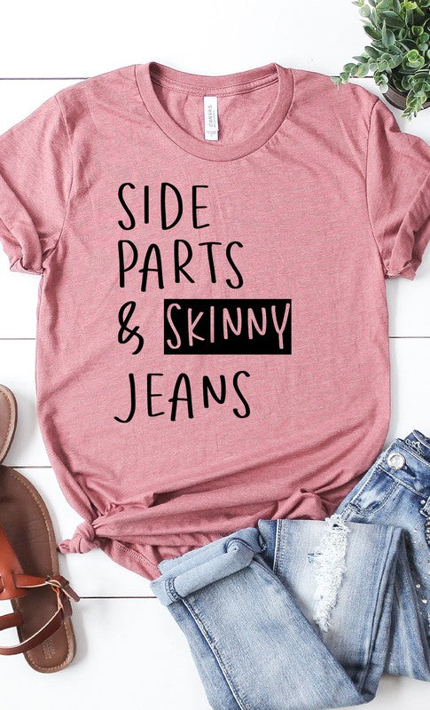 Side part & Skinny Jeans graphic tee PLUS