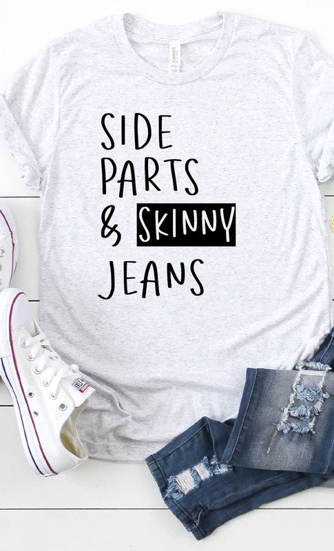 Side part & Skinny Jeans graphic tee PLUS