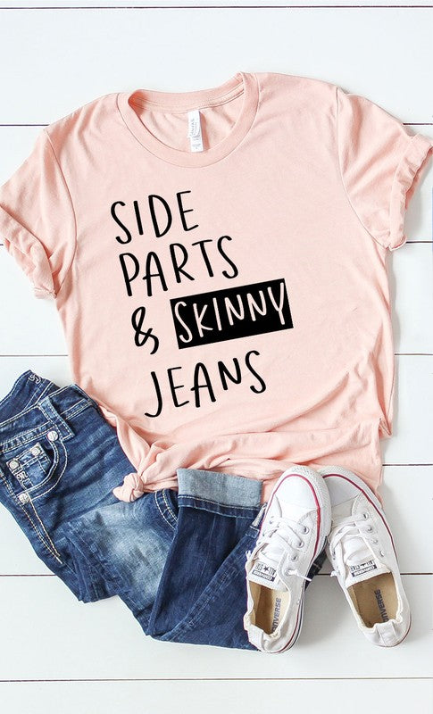 Side part & Skinny Jeans graphic tee PLUS