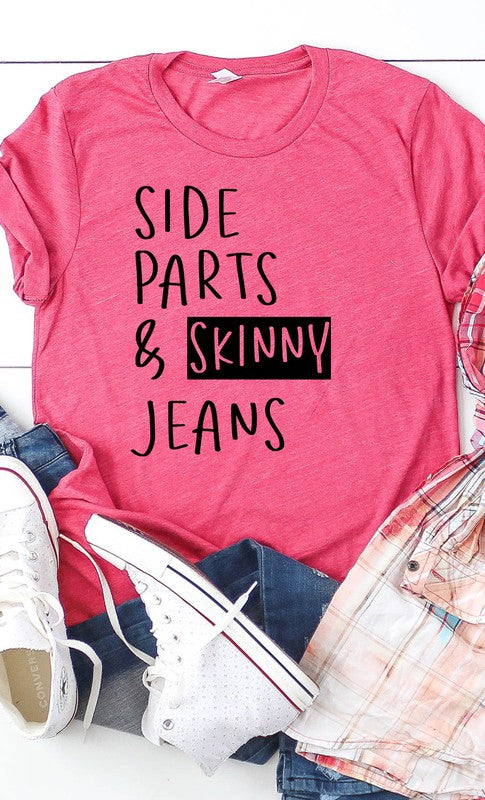Side part & Skinny Jeans graphic tee PLUS