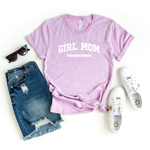 Girl Mom University Short Sleeve Graphic Tee