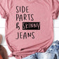 Side part & Skinny Jeans graphic tee PLUS