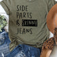 Side part & Skinny Jeans graphic tee PLUS