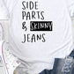 Side part & Skinny Jeans graphic tee PLUS