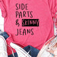Side part & Skinny Jeans graphic tee PLUS