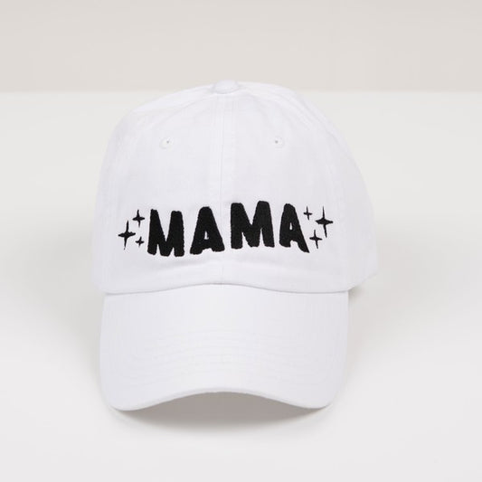 Embroidered Mama Wavy Stars Canvas Hat