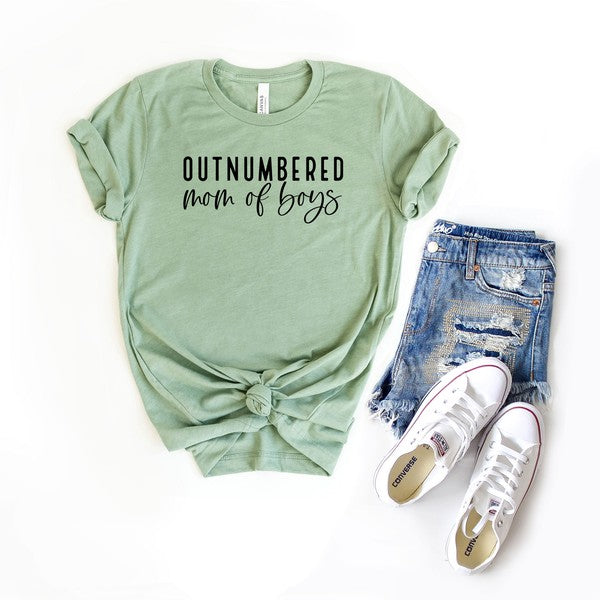 Outnumbered Mom Of Boys Short Sleeve Tee