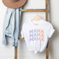 Mama Stacked Curved Colorful Short Sleeve Tee