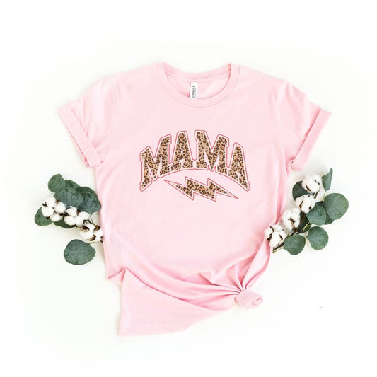 Mama Leopard Lightning Bolt Short Sleeve Tee