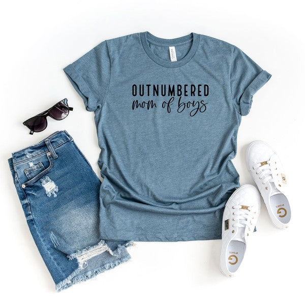Outnumbered Mom Of Boys Short Sleeve Tee
