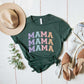 Mama Stacked Curved Colorful Short Sleeve Tee